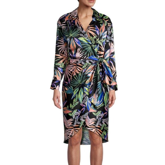 NWT! Milly Jordan Tropical Palm Print Wrap Dress Size US 8 - Picture 2 of 6
